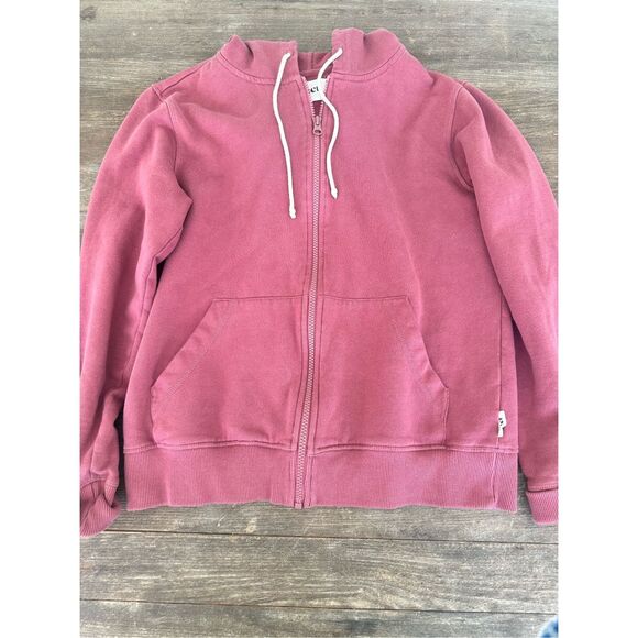 Pact Tops - Pact pink zipper hoodie sweater, size M